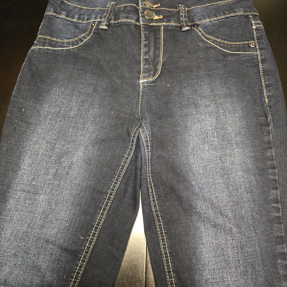 YMI High Rise Skinny Jeans Medium Wash Stretch Denim Button Zip Pockets Size 5